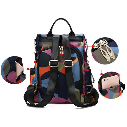 Women's Anti-Theft Backpack Purse | Waterproof Oxford Fabric, 2-Way Carry, Large Capacity — Travel, Work & Daily Use