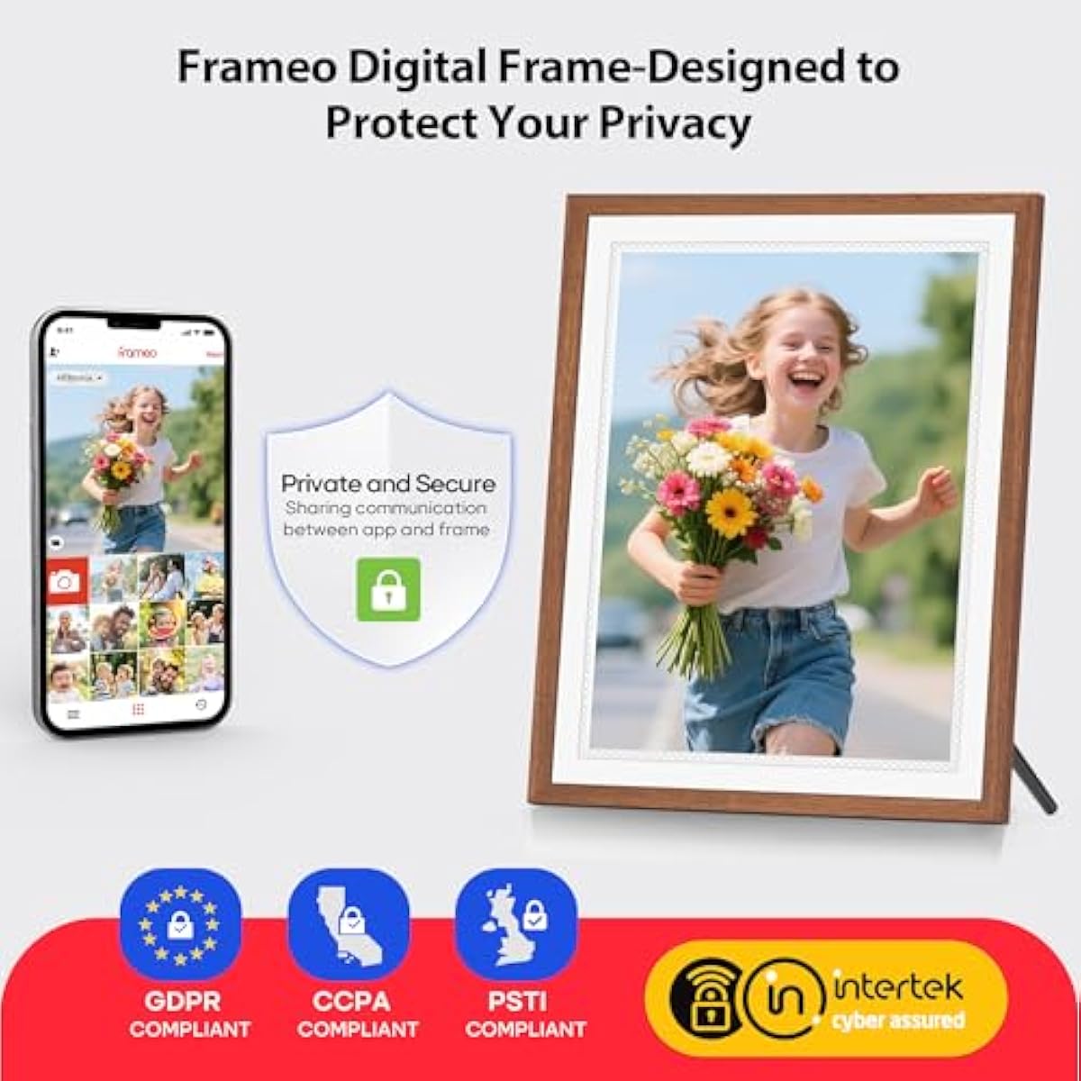 Frameo 15 Inch WiFi Digital Photo Frame – 32GB HD IPS Touchscreen with App Sharing