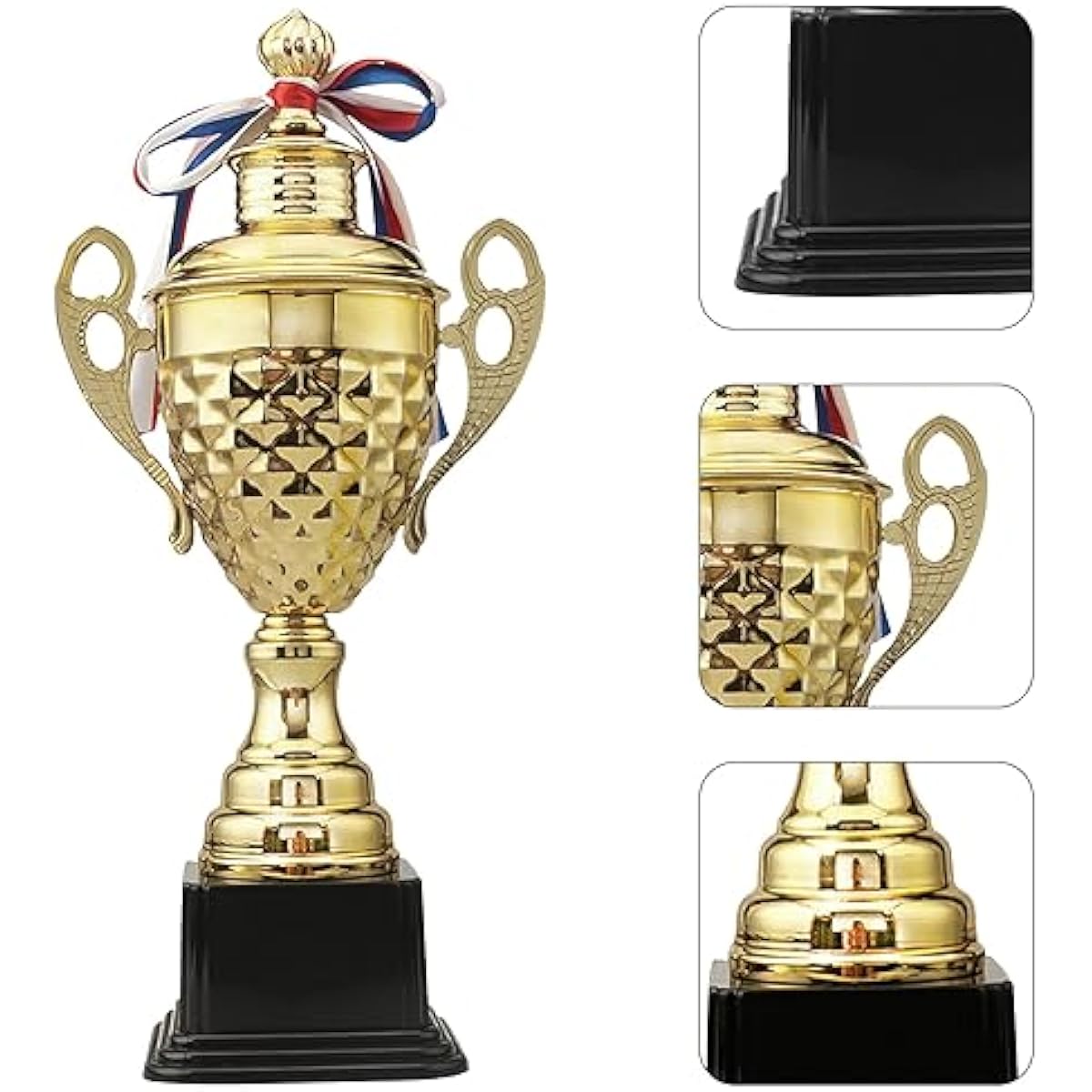 Large Gold Award Trophy Cup 37cm | Metal Winner Trophy for Sports, Tournaments & Ceremonies