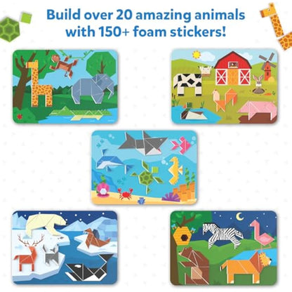 Tangram Sticker Puzzles for Kids | 150+ Foam Stickers, Educational Art & Craft Activity — Ages 4–7