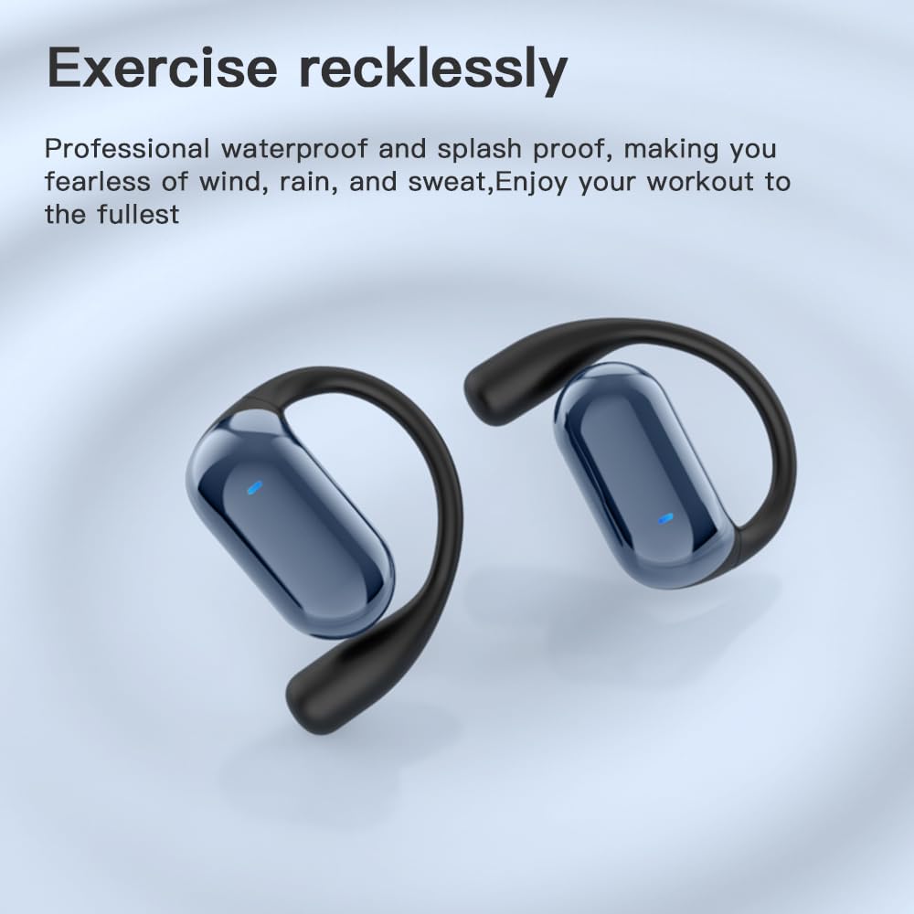 Q16S Pro Wireless Bluetooth Earphones – 70‑Hour Battery, Open‑Ear Design, Touch Control, IPX5 Water‑Resistant | UK