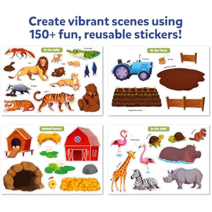 Kids Storytelling Activity Kit | 150+ Reusable Stickers, Mess-Free Creative Play — Ages 3–7