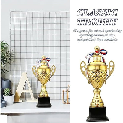 Large Gold Award Trophy Cup 37cm | Metal Winner Trophy for Sports, Tournaments & Ceremonies
