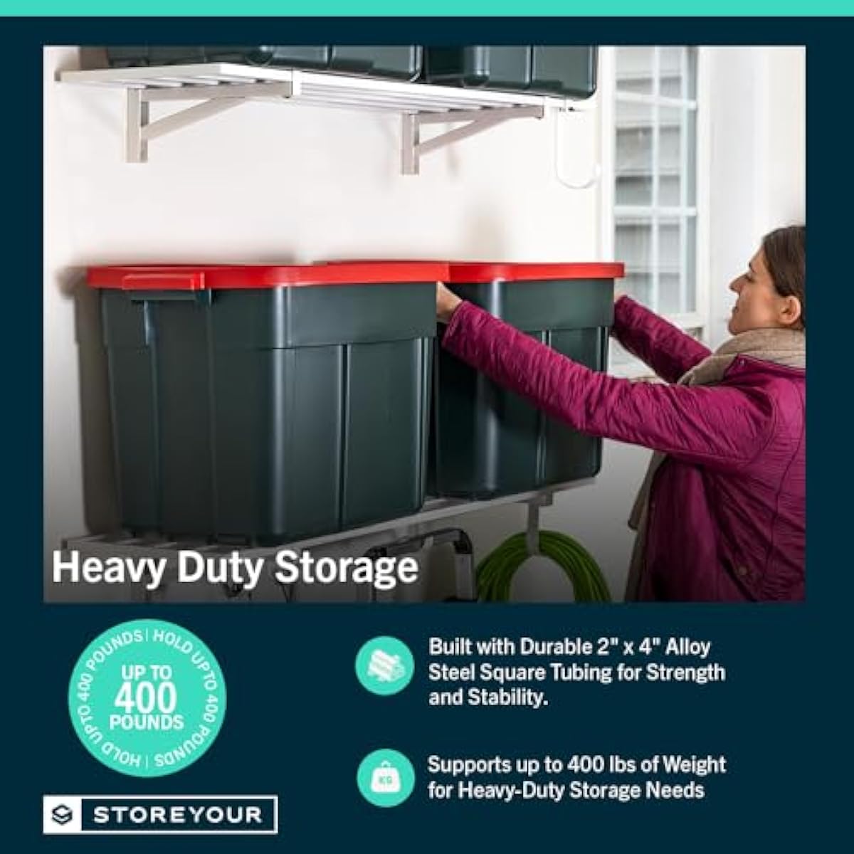 StoreYourBoard 2 Pack Heavy Duty Wall Shelves – 2ft x 4ft Garage Storage Shelving