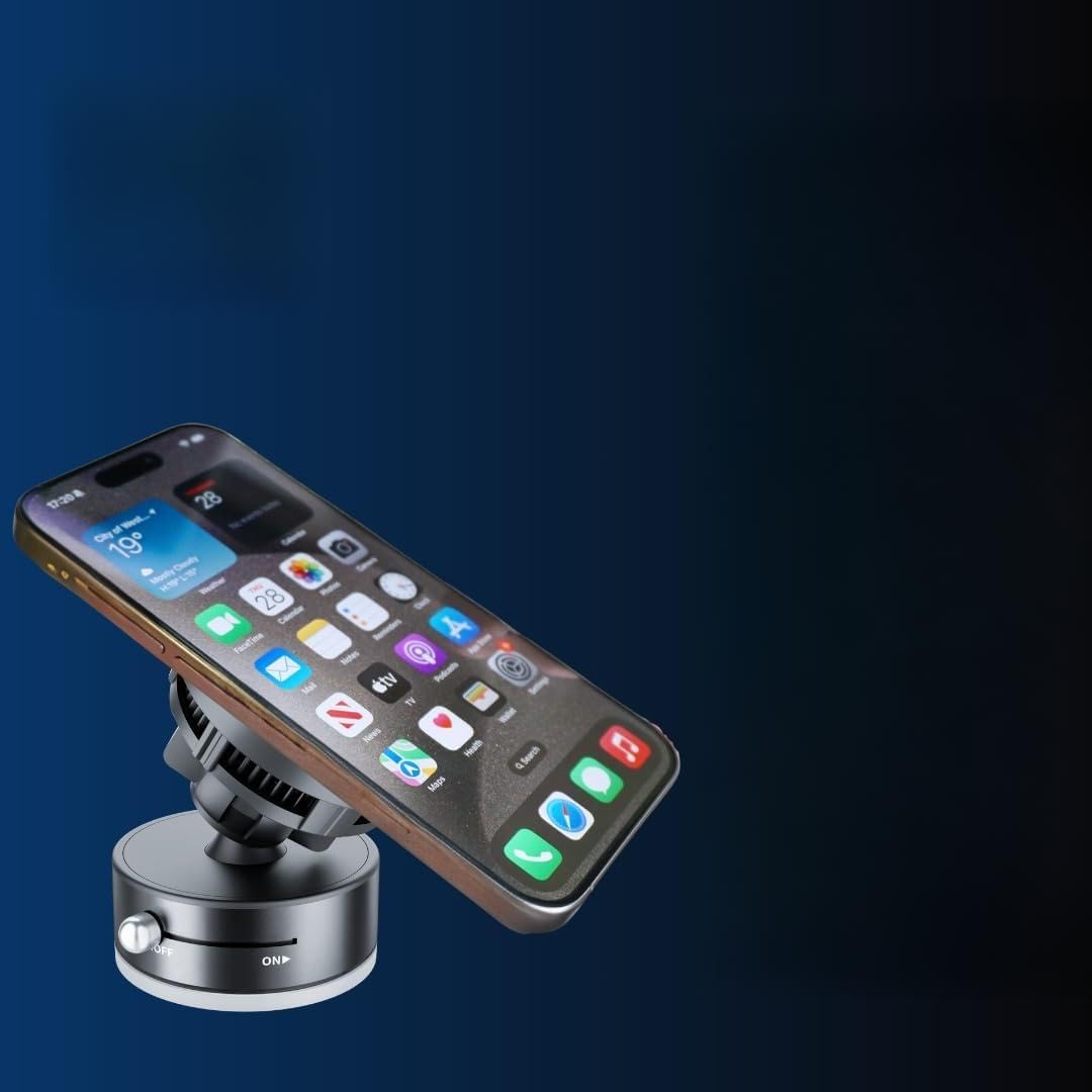 3‑in‑1 Wireless Car Charger with Cooling Fan – 15W Fast Charging Magnetic Phone Holder (Dashboard/Windscreen)