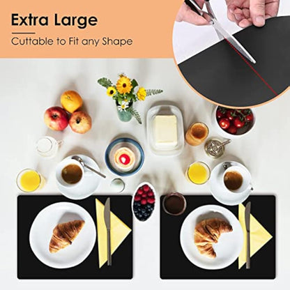 KitchenRaku Extra Large Silicone Worktop Mat 70×50cm – Non‑Stick Countertop Protector, Non‑Skid Table/Craft Mat (Light Black)