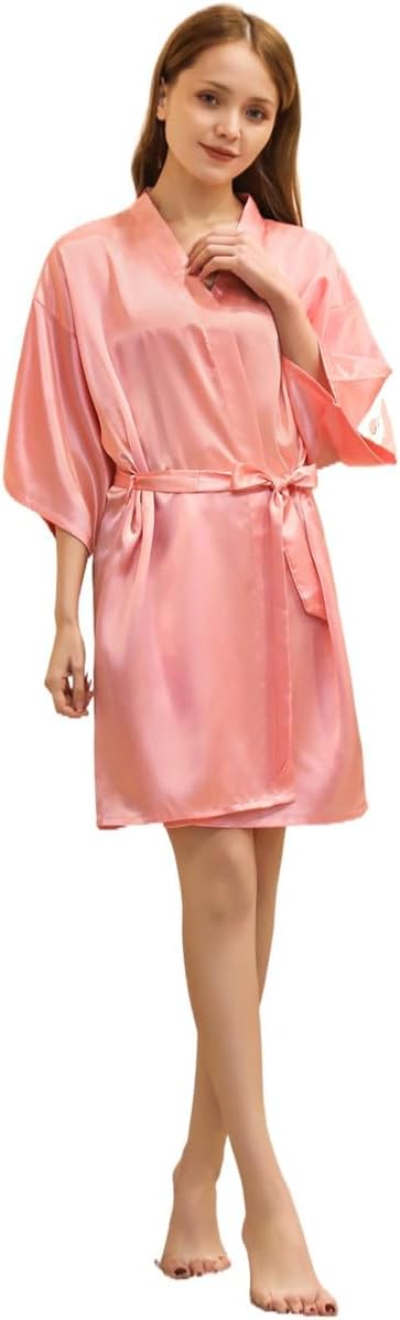 Satin Kimono Robe for Women & Girls | Bridal, Bridesmaid & Spa Bathrobe