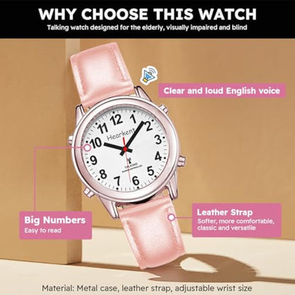 Atomic Talking Watch with Large Numbers – Self-Setting Watch with Expandable Strap