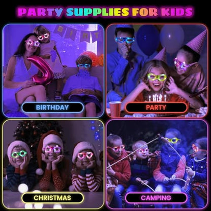 12PCS Light-Up Party Glasses – Colourful Novelty Glasses for Kids & Teens