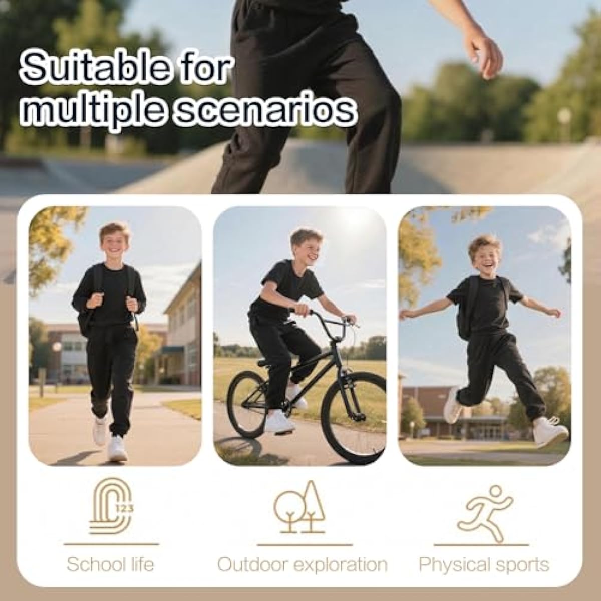 Kids Black Jogging Bottoms | Boys & Girls School PE Tracksuit Sweatpants — Ages 11–12