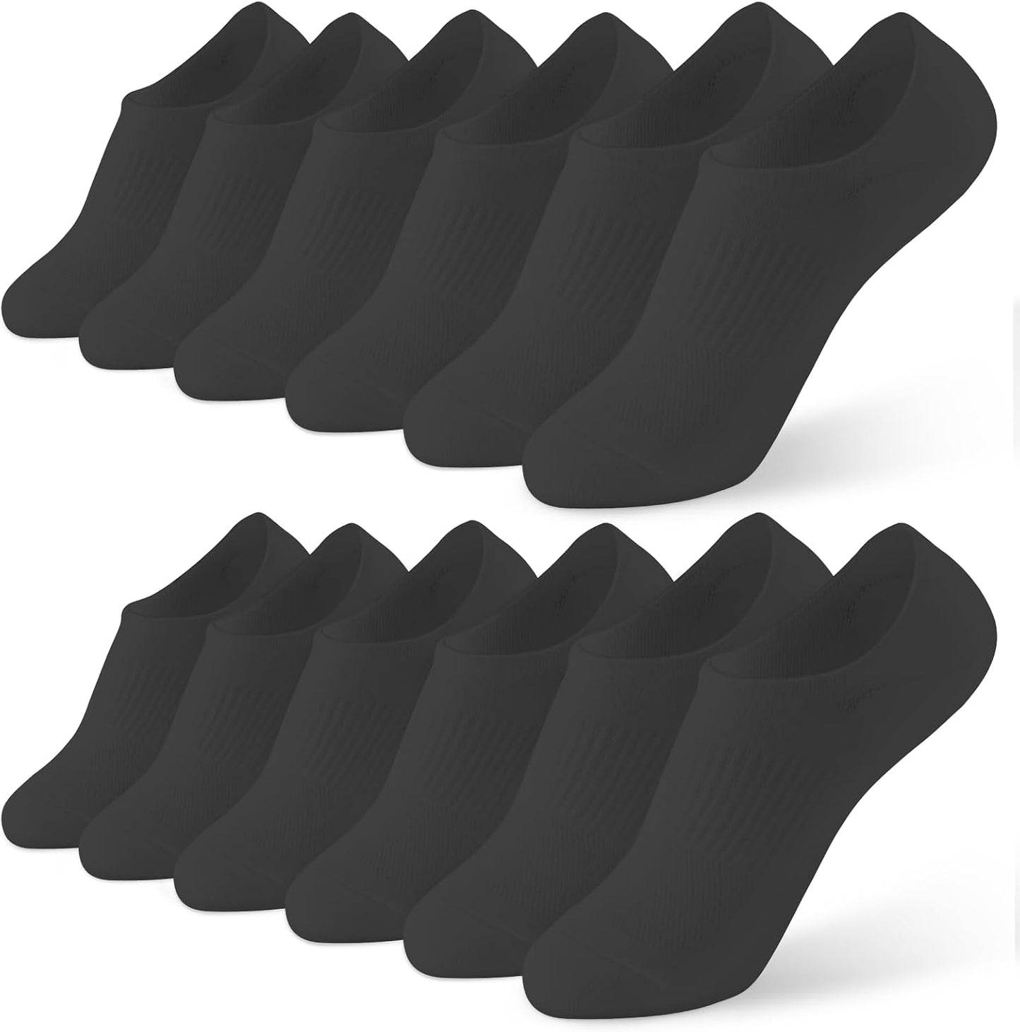 Zhtulck Invisible Ankle Socks | 6 Pairs | No-Show Trainer Liner | Non-Slip Silicone | Cushioned | Women's