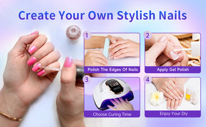 450W Professional LED UV Nail Lamp - Motion Sensor Fast Gel Polish Dryer for UK Salons & Home Use