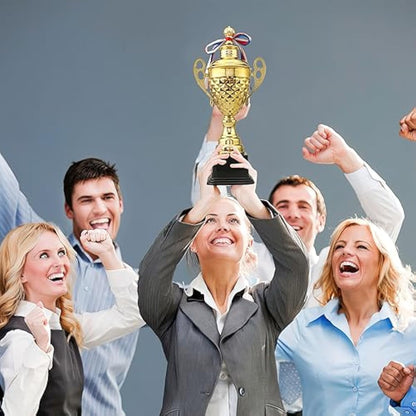 Large Gold Award Trophy Cup 37cm | Metal Winner Trophy for Sports, Tournaments & Ceremonies