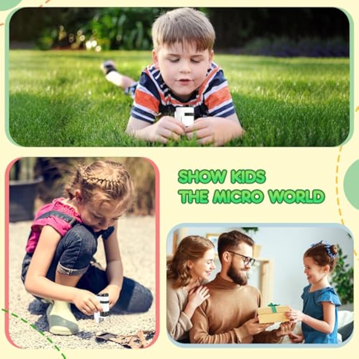 135x Pocket Microscope for Kids & Adults – Portable Handheld Mini Microscope with 5 Slides
