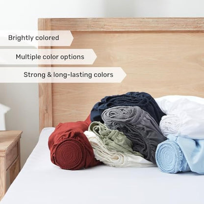 Puredown King Size Fitted Sheet – Deep 35cm Brushed Microfibre Bed Sheet Red