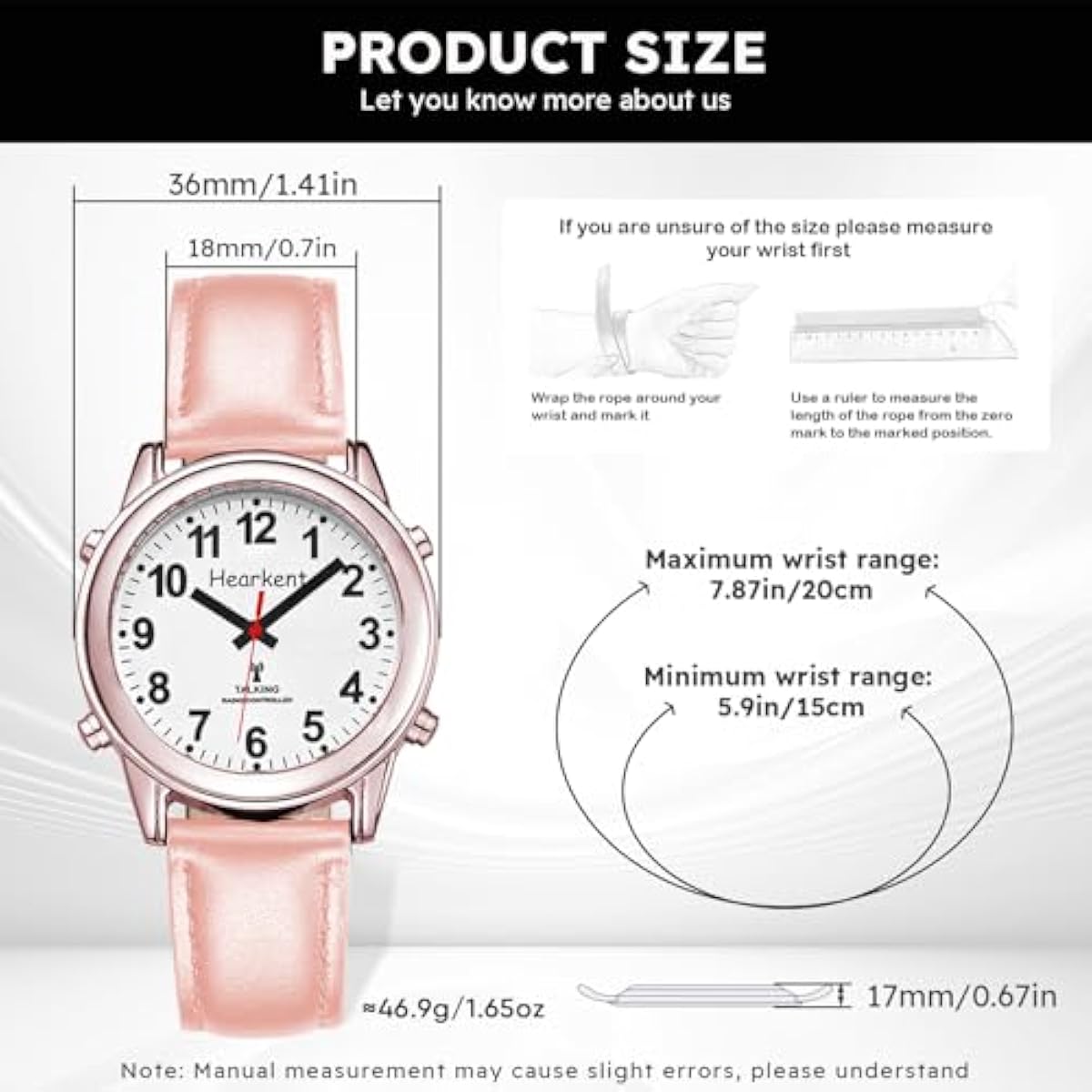 Atomic Talking Watch with Large Numbers – Self-Setting Watch with Expandable Strap