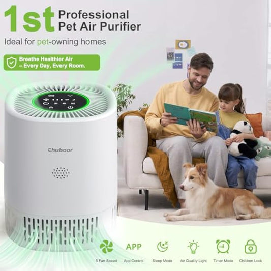 CHUBOOR Smart Air Purifier PJ07 – H13 HEPA, CADR 250m³/h, App & Alexa Control, Quiet Sleep Mode