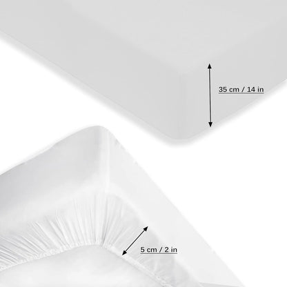 OSVINO King Sheet Set (3/4pcs) – Microfibre Bedding Set with Blue Line Embroidery, Deep Pocket 14–35cm