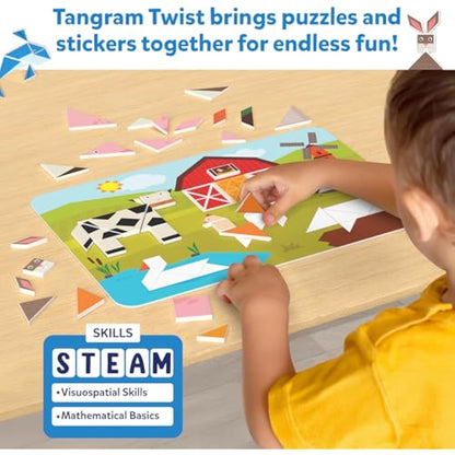 Tangram Sticker Puzzles for Kids | 150+ Foam Stickers, Educational Art & Craft Activity — Ages 4–7