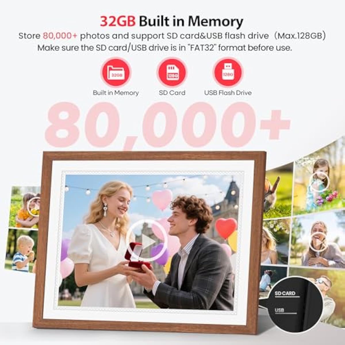 Frameo 15 Inch WiFi Digital Photo Frame – 32GB HD IPS Touchscreen with App Sharing