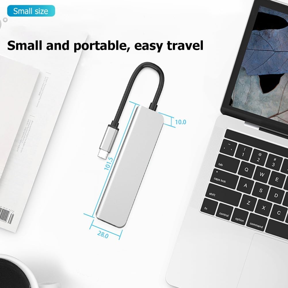 USB C Multiport Adapter 5-in-1 Docking Station with 87W PD Charging HDMI 4K