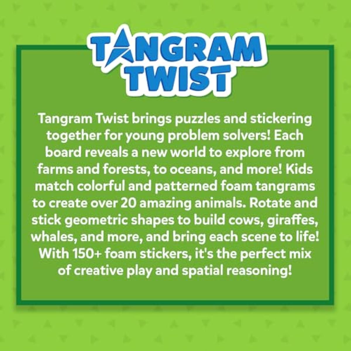 Tangram Sticker Puzzles for Kids | 150+ Foam Stickers, Educational Art & Craft Activity — Ages 4–7