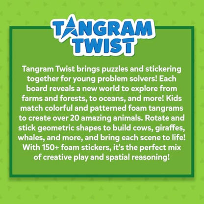 Tangram Sticker Puzzles for Kids | 150+ Foam Stickers, Educational Art & Craft Activity — Ages 4–7