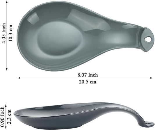 Grey Plastic Spoon Rest (4‑Piece Set) – Stove‑Top Utensil Holder for Spoons, Ladles, Tongs & Spatulas | Dishwasher Safe | UK