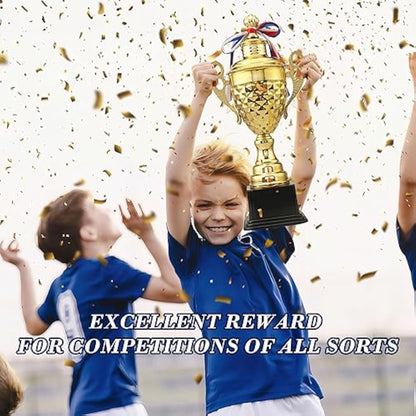 Large Gold Award Trophy Cup 37cm | Metal Winner Trophy for Sports, Tournaments & Ceremonies