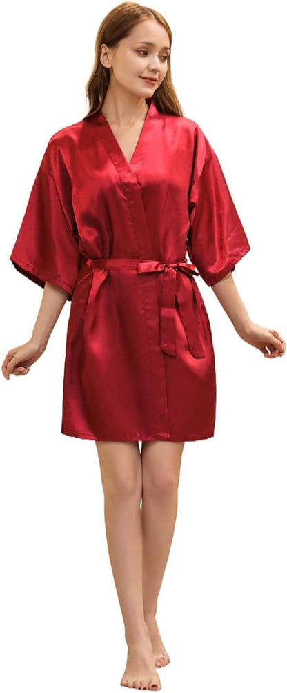 Satin Kimono Robe for Women & Girls | Bridal, Bridesmaid & Spa Bathrobe