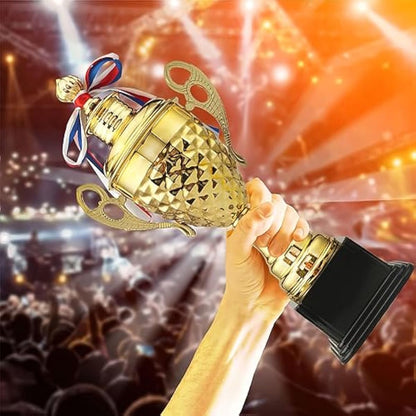 Large Gold Award Trophy Cup 37cm | Metal Winner Trophy for Sports, Tournaments & Ceremonies