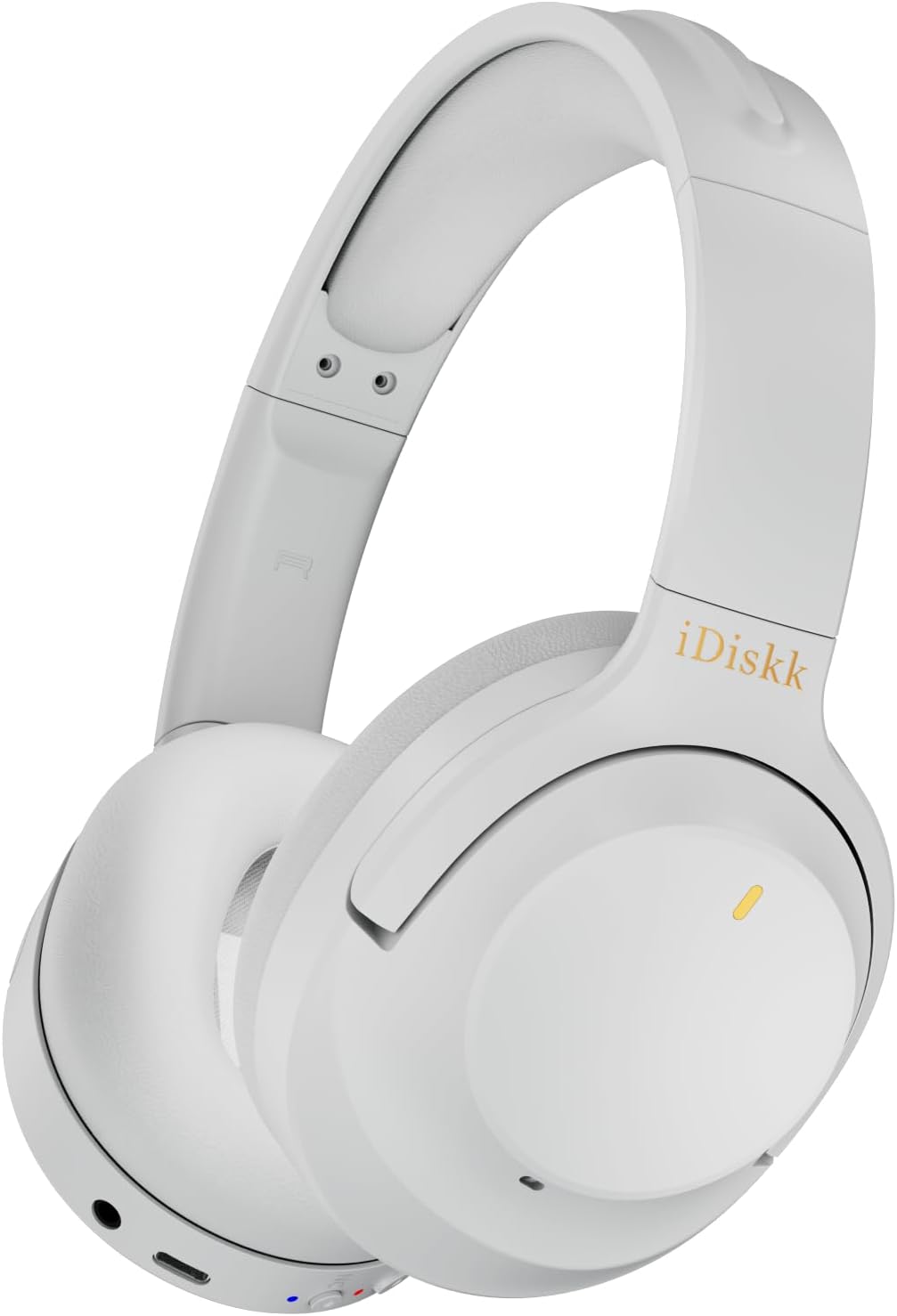 iDiskk ANC Hybrid Wireless Over‑Ear Headphones – Bluetooth 5.3, Mic, Deep Bass (Grey)