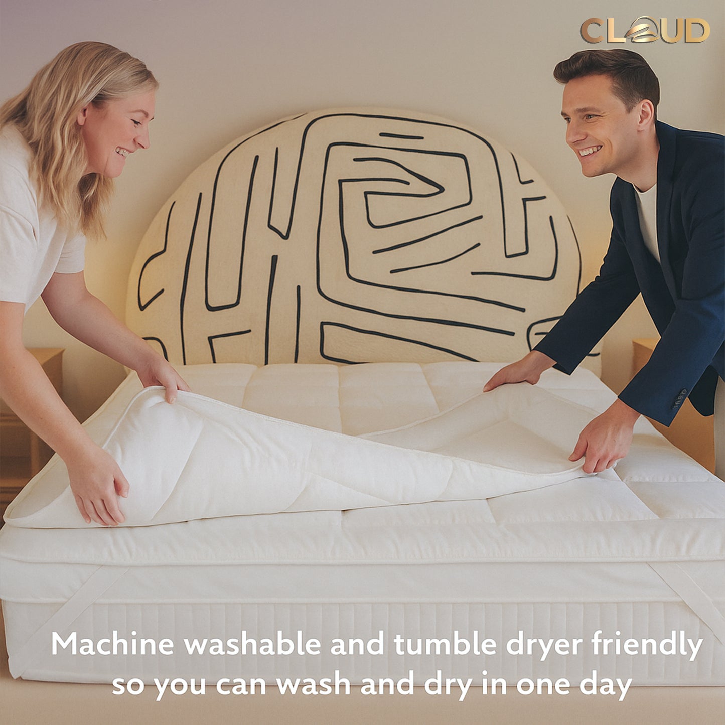 Microfiber Mattress Topper - Extra Thick Box Stitched Super Soft Fluffy Topper | UK Bedding