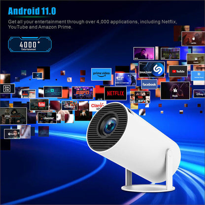5G 4K Smart LED Projector – HD WiFi Bluetooth Home Theatre Projector with Android HDMI USB Autofocus & Screen Mirroring