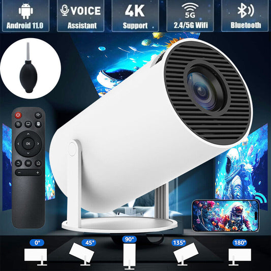 5G 4K Smart LED Projector – HD WiFi Bluetooth Home Theatre Projector with Android HDMI USB Autofocus & Screen Mirroring