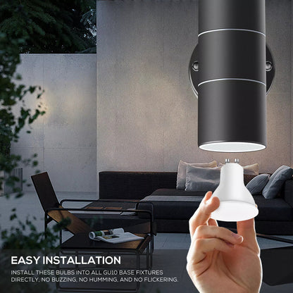 10x GU10 LED Bulbs 5W – Energy Saving 6000K Cool Day White Spotlights – 120° Beam, 800 Lumen, Non-Dimmable