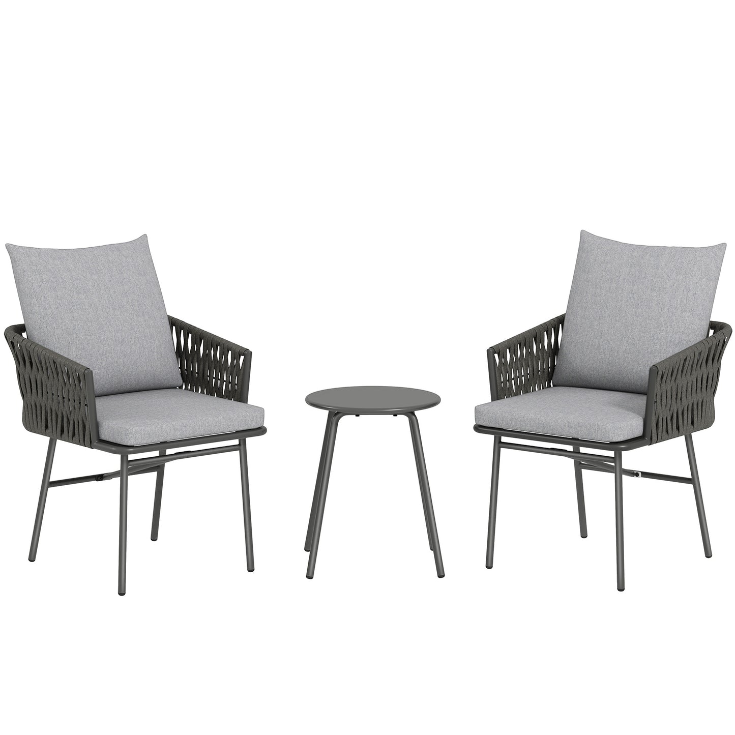 Outsunny 3-Piece Rattan Bistro Set | Garden Table & Chairs