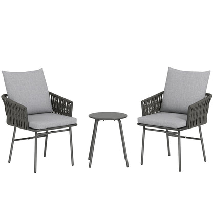 Outsunny 3-Piece Rattan Bistro Set | Garden Table & Chairs