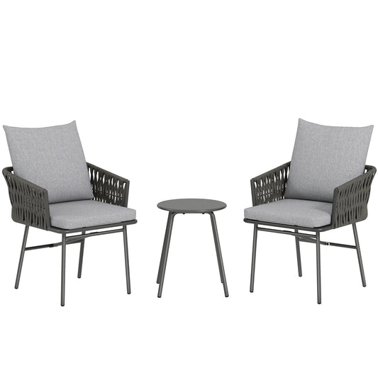 Outsunny 3-Piece Rattan Bistro Set | Garden Table & Chairs