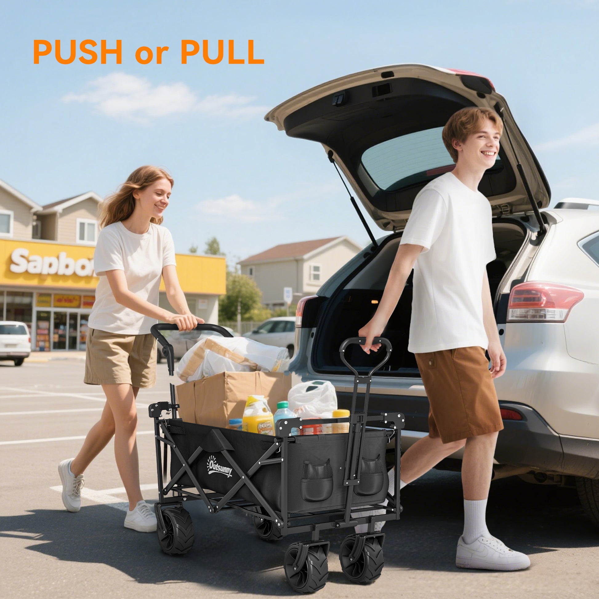Large all terrain festival trolley for camping and beach use