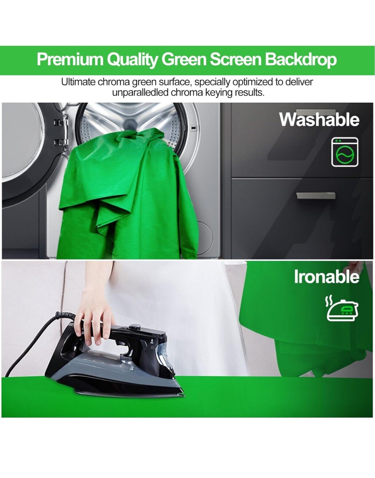 Background Studio Kit Backdrop Photo Support Stand Set Black White Green Screen