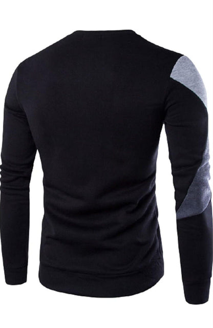 Morydal Men’s Color Block Sweatshirt – Soft Fleece Crewneck Pullover