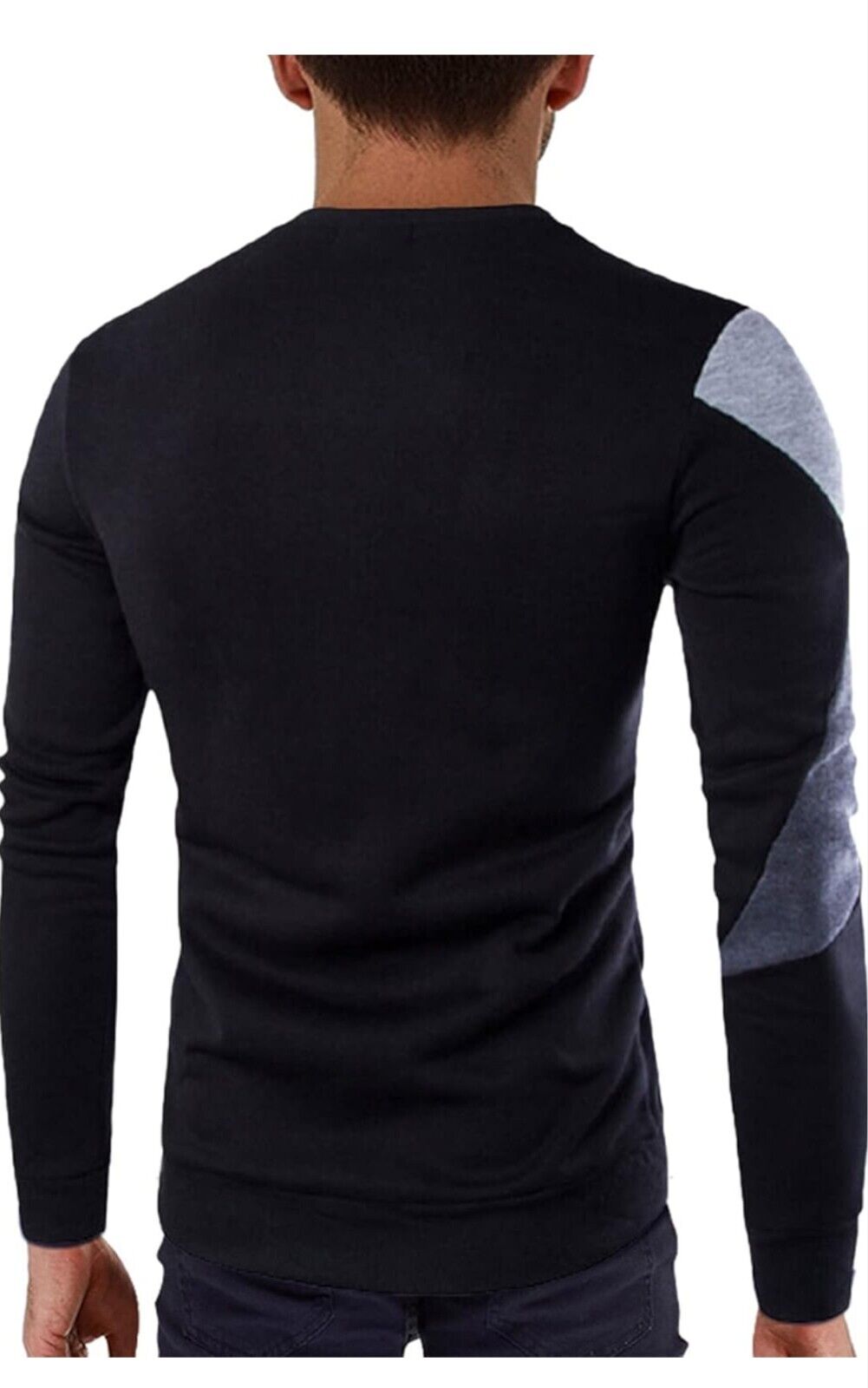 Morydal Men’s Color Block Sweatshirt – Soft Fleece Crewneck Pullover
