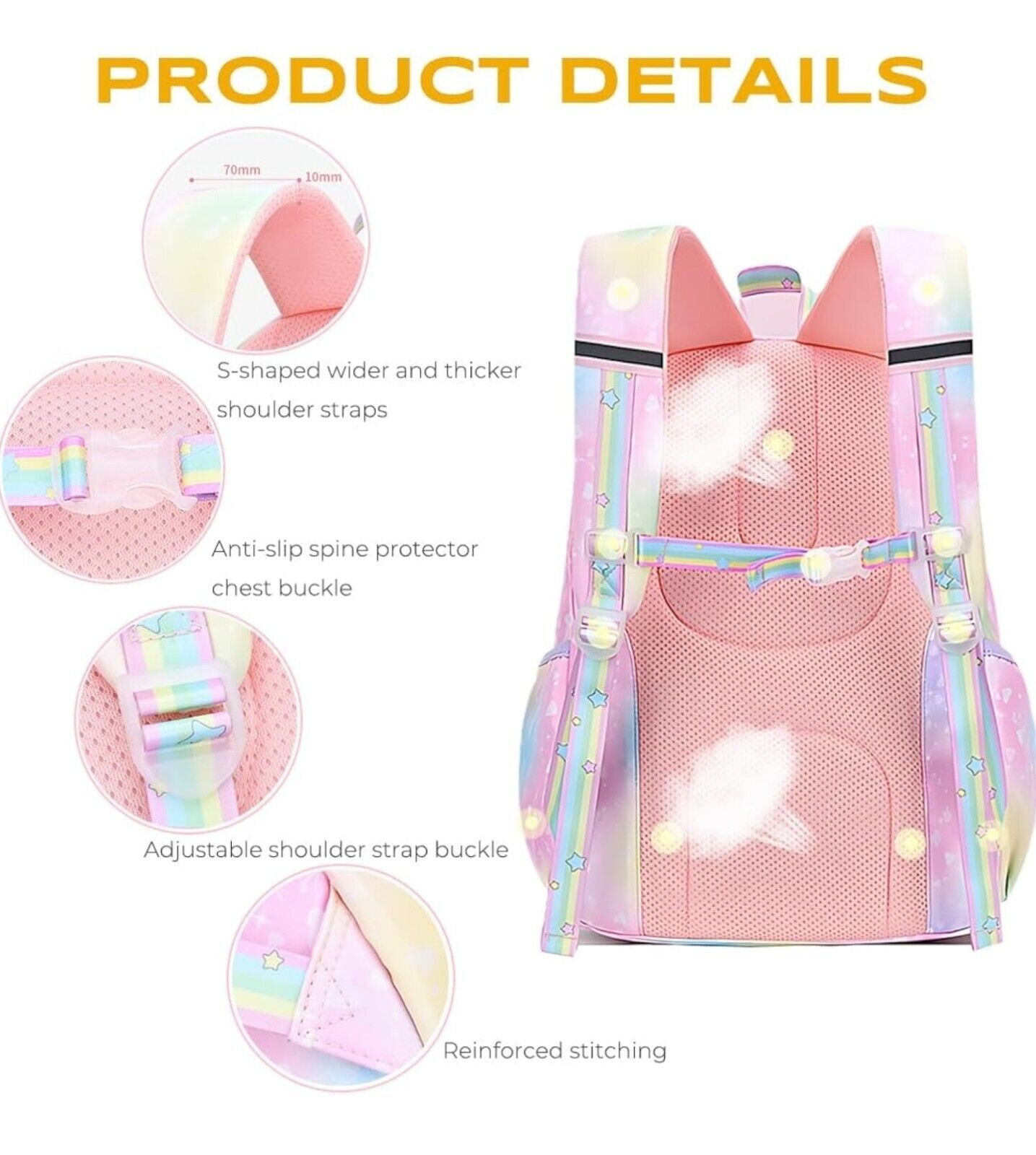 Cute Princess School Bags - Kawaii Kids Backpacks, Large Capacity & Lightweight