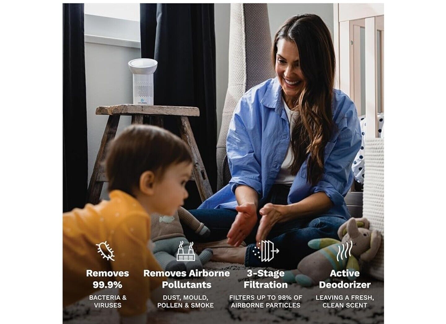 DH Lifelabs Sciaire Portable Air Purifier - Eliminates 99% Bacteria & Viruses