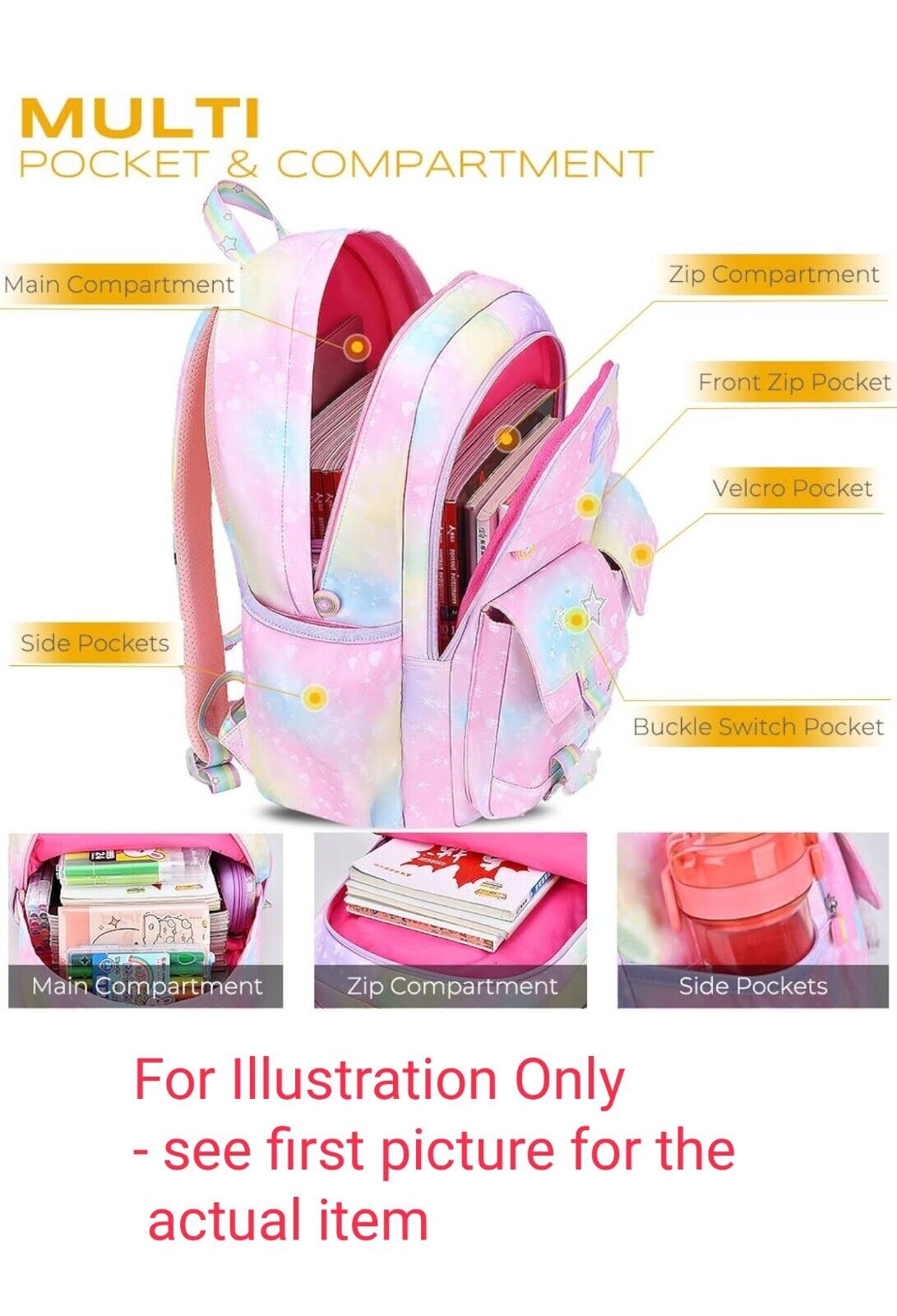 Cute Princess School Bags - Kawaii Kids Backpacks, Large Capacity & Lightweight