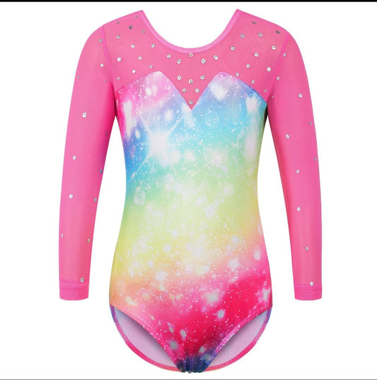 Girls Gymnastics Leotard – Sparkly Breathable Fast-Drying Dance & Ballet (10A)