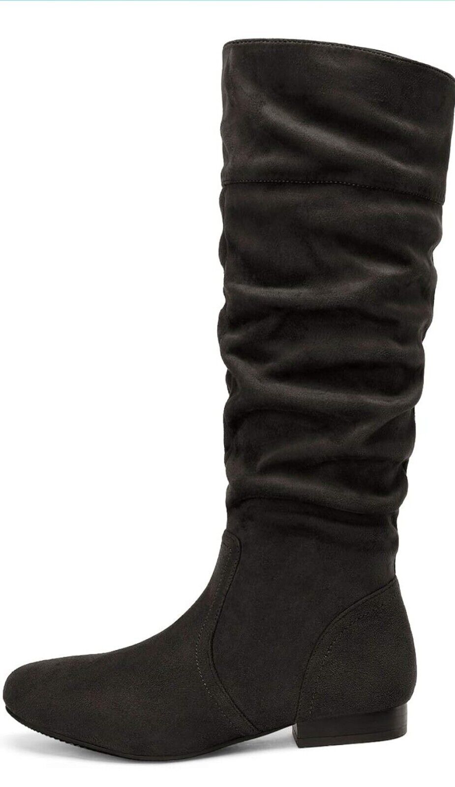 DREAM PAIRS Women's BLVD Dark Black Knee High Pull-On Boots