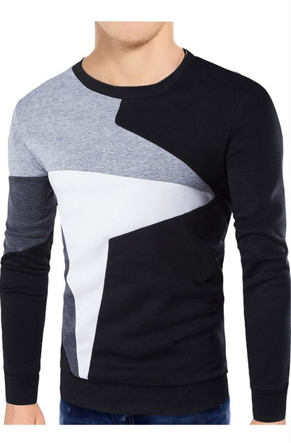 Morydal Men’s Color Block Sweatshirt – Soft Fleece Crewneck Pullover
