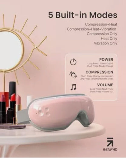 RENPHO Eyeris 1 Eye Massager - Heat & Bluetooth, Relieves Puffy Eyes & Strain!
